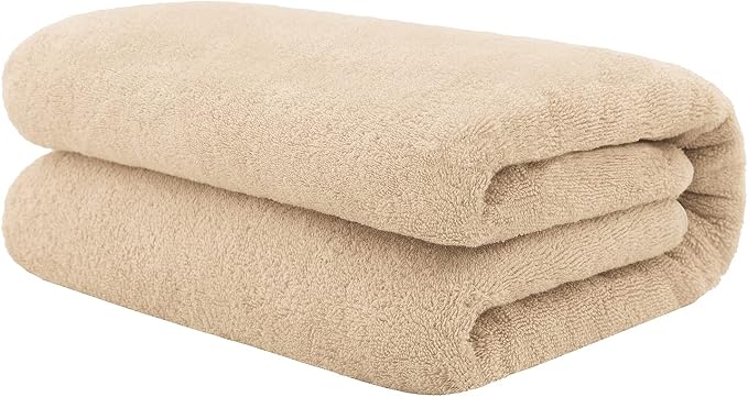 100% Cotton Oversized 40x80 Bath Sheet, Turkish Bath Towels for Bathroom Extra Large, Taupe Bath Sheet