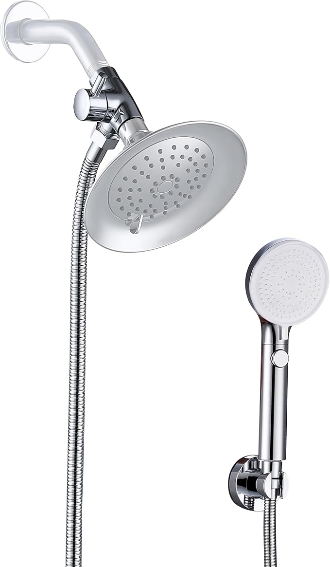 Dog Shower Head Sprayer Pet High Pressure 3 Mode Handheld with ON OFF Switch Metal Diverter 100 Inch Extra Long Stainless steel Hose No Drill Hook Chrome