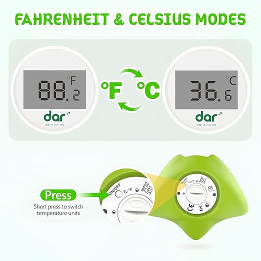 Baby Bath Thermometer, Floating Digital Water Thermometer with 3-Color Backlit Temperature Alert, BPA-Free Waterproof Bath Toy, Accurate LCD Display for Infant, Toddler, Kids & Pets