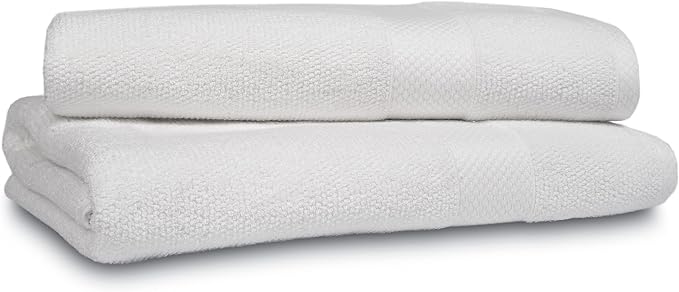 MAURA Premium Bath Sheets 100% Cotton 35x70 Oversized Ultra Absorbent Quick Dry Soft Towel Set for Bathroom Extra Large Bath Towels, White