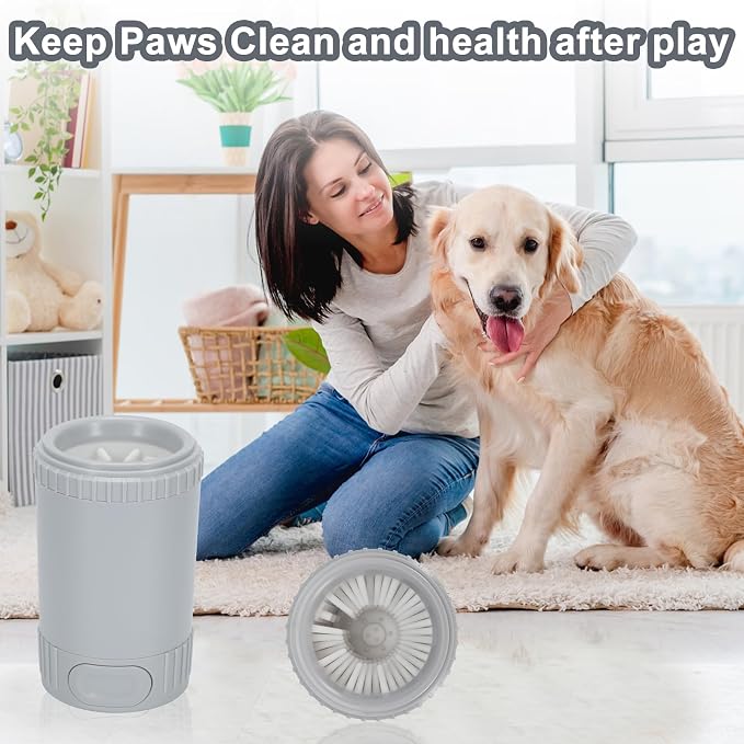 Dog Paw Cleaner, Grey | Pet Foot Washer, For Small Medium Pets, Grooming Essentials, Wash Muddy Puppy Feet
