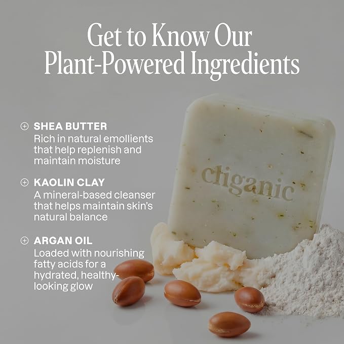 Cliganic Hydrating Bar Soap -Body Soap For Men & Women with 98% Natural Ingredients Cleanses, Moisturizes & Nourishes, Leaves Skin Soft - Vetiver Jasmine & Vanilla Orchid Scents (2 Pack)