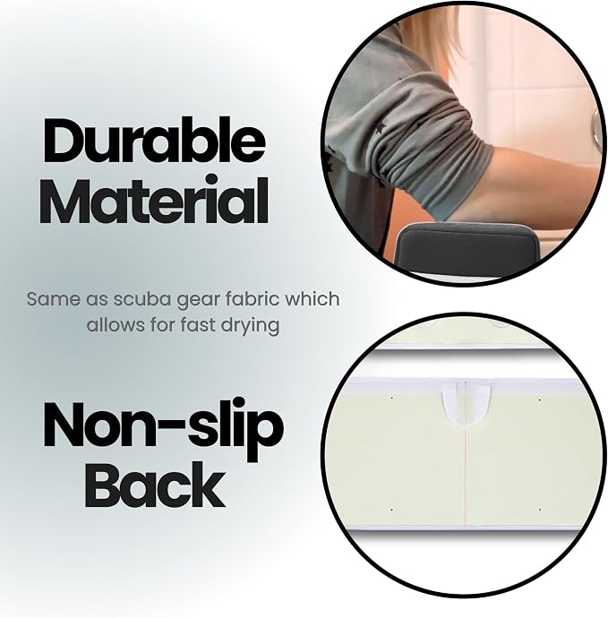 Supa Ant Bath Kneeler –8 Suction Cups & 1.5" Padding.Certified Non Toxic Bath Kneeling Pad for Bath Tub & 5 Bath Toy Organizer. Fast Dry Baby Bath Kneeler and Elbow Rest Pad Set Charcoal