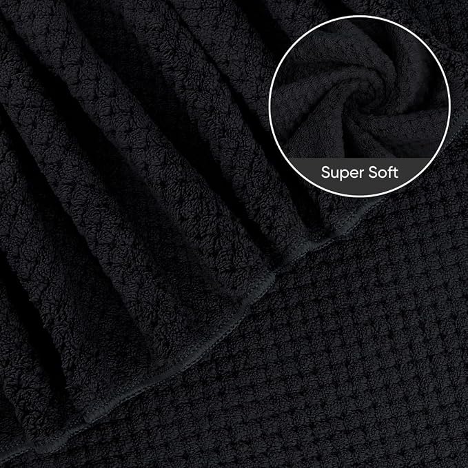 HOMEXCEL Bath Sheets Towels Set Pack of 2 (35 x 70 Inches), Ultra Soft Bath Towels for Bathroom, Lightweight and Quick Drying Towel for Body, Yoga, SPA, Fitness, Black