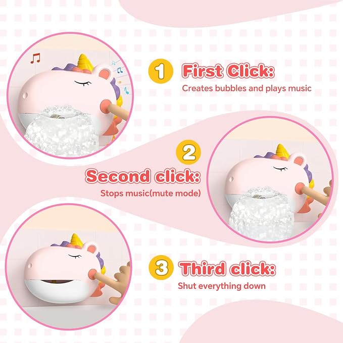 Bath Bubble Machine for Toddlers,Bubble Bath Toy with Music, Automatic Bubble Maker for Bathtub,Strong Suction Cups,Interactive Baby Bath Toys for Birthday