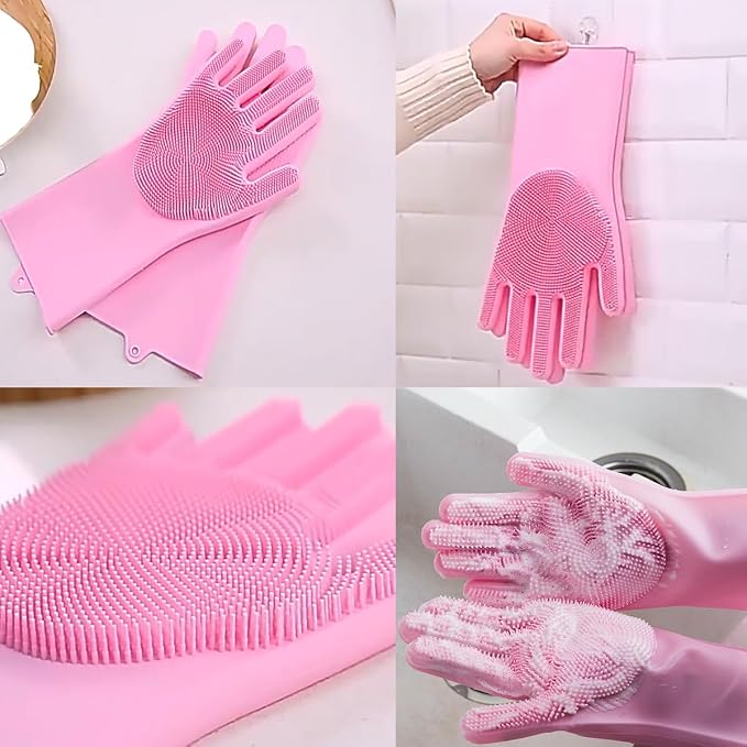 8PCS Dog Bath Supplies Set，Dog Washing Gloves，Shampoo Brush, Shedding Slicker Brush，Complete Pet Grooming Kit for Dog&Cat and Small Animal Grooming(8PCS-Bath-Pink)