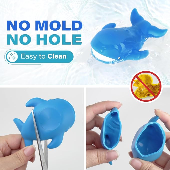 LotFancy® Bath Toys, 8 Pack Mold Free Bath Toys for Kids Ages 1-3, No Holes Baby Bath Toys for Toddlers 2-4, Ocean Sea Animal Bathtub Toys, Soft Floating Pool Water Table Toys