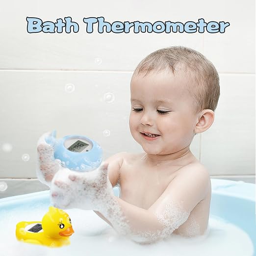 BabyElf Baby Bath Thermometer - Digital Water & Room Temperature Safety Floating Toy, Bathtub Thermometer, Fahrenheit & Celsius