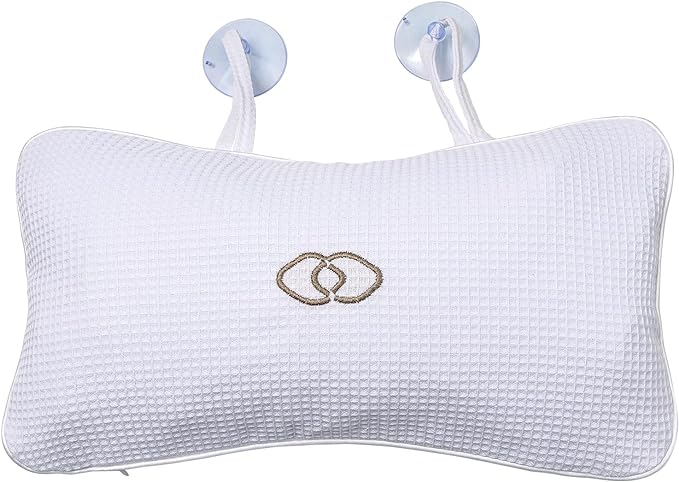 YUET Anti-Slip Non-Slip Bathtub Pillow Home Spa Bath Inflatable Cushion Head Neck Back Shoulders Rest Relax Suction Cup Bathroom Support for Hot Tub Luxurious Headrest