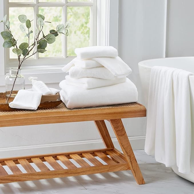 8 Piece Bathroom Towel Set White |2 Oversized Large Bath Towels Sheet,2 Hand Towels,4 Washcloths|Ultra Soft Microfiber Towel Set for Bathroom Hotel,Highly Absorbent Quick Dry Bath Towel Collections