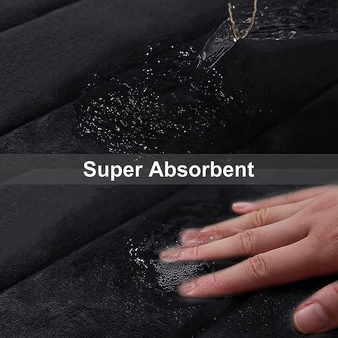 Buganda Memory Foam Bath Mat, 59" x 34", Ultra Soft Bathroom Rugs, Water Absorbent and Machine Washable Bath Rug Runner for Bathroom, Shower, and Tub, Black