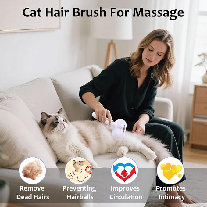 for Dogs & Cats – 3-in-1 FreshFur Shower Brush with Steam, Magic Pet Hair Grooming Tool for Long/Short Fur – Better Dog Bath Brush & Cat Steam Brush for Shedding, Detangling &Deep Cleaning