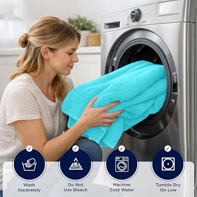 DAN RIVER 2 Pack Luxury Bath Sheets 35x70, 600 GSM, Soft & Quick Dry 100% Ring Spun Cotton Towels Ideal for Hotels, Spas, Gyms & Salons Extra Large, Turquoise