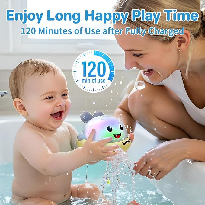 Toys for 1 2 3 4 Year Old Boy, Bath Toys for Kids Toddlers, Baby Water Toys for Bathtub Pool Play, Whale Sprinkler Sensory Toy for Toddler Boy & Girl Birthday Gifts Newborn Basket