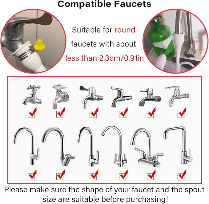 3.28FT/1M Sink Spray Hose,Sink Sprayer Hose Attachment for Portable Hand HeldHead Shower Sprayer,Shampoo Sprayer Hose for Bathing Pets,Washing Hair,Rinsing Vegetables