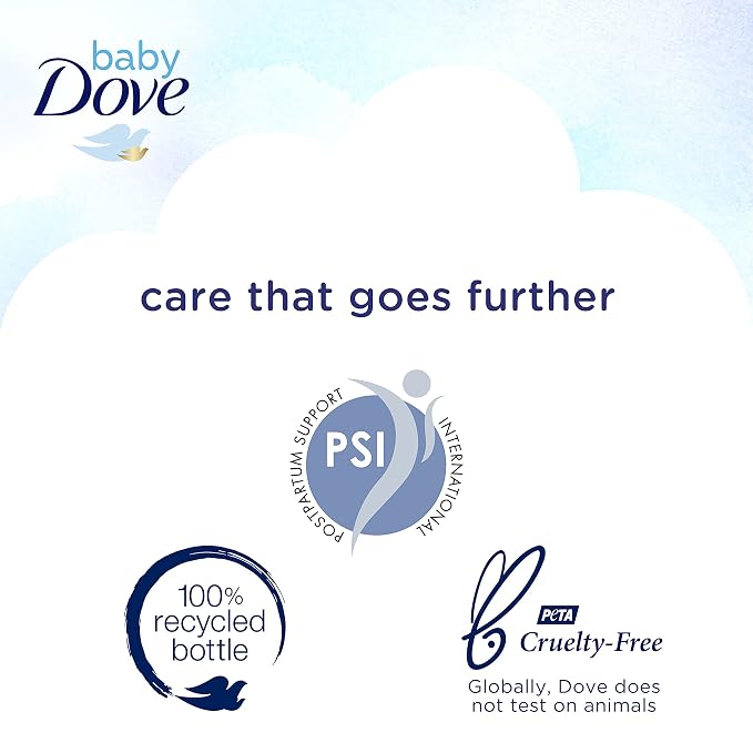 Baby Dove Sensitive Skin Care Baby Wash For Baby Bath Time Rich Moisture Tear-Free and Hypoallergenic, 20 oz (Packaging May Vary) (Pack of 2)