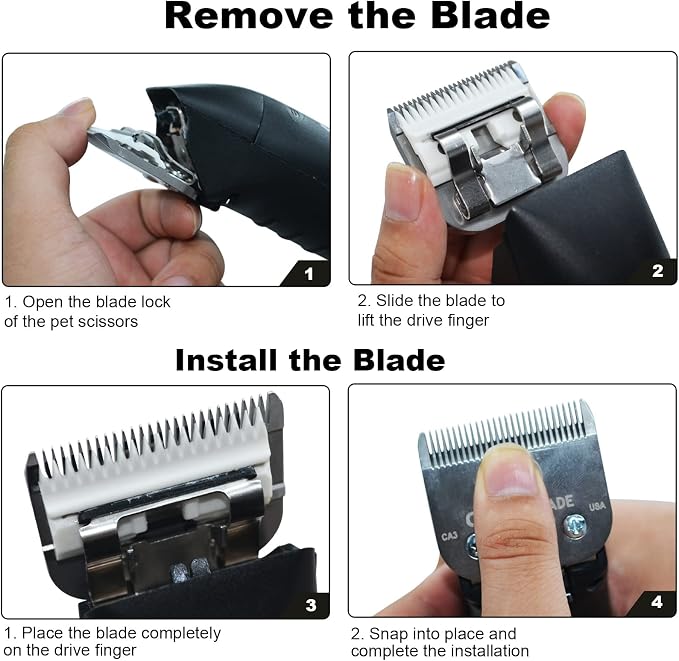 6Pack 10Blades Dog Grooming Blades Compatible with Andis Clipper | Dog Clipper Blades for Oster A5/Wahl KM Series ,Ceramic Blade & Stainless Steel Blade Size:#10+30+5FC+7FC+3FC+4F)