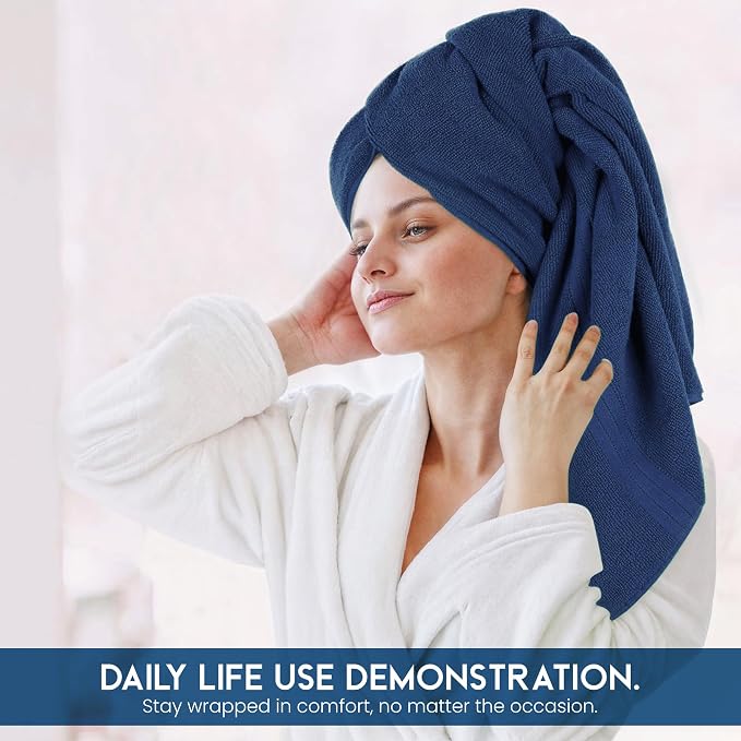 Bliss Casa 100% Cotton Bath Towel Set – 27″×54″, Ultra-Soft & Highly Absorbent Towels for Bathroom – Quick-Dry, Durable & Skin-Friendly (4-Pack)