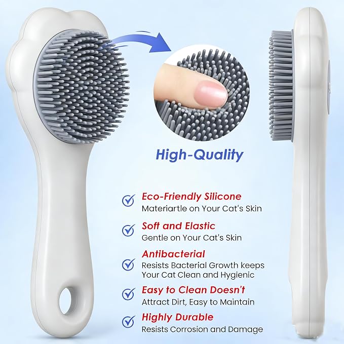 Waterless Cat Shampoo with Brush, Cat Bath No Rinse Dry Foam, Reduce Itchy Skin Shedding and Odor Control, Cats Kitten Shampoo