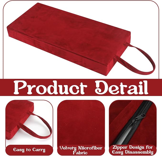 Colingmill Personal Prayer Kneeler Pad 18 3/4 Inch Christian Kneeling Pillow Microfiber and High Density Foam Personal Religious Prayer Kneeler Pad Pillow Bench for Kneeling Christian Gift(Burgundy)