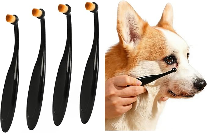 Pro Pet Applicator Brushes (4 Pcs): Superfine Fiber Tear Stain Tools for Dogs & Cats | Gentle Eye Brush for Eye Envy Tear Stain Remover for Dogs (Cats Compatible), Washable Pro Grooming Kit