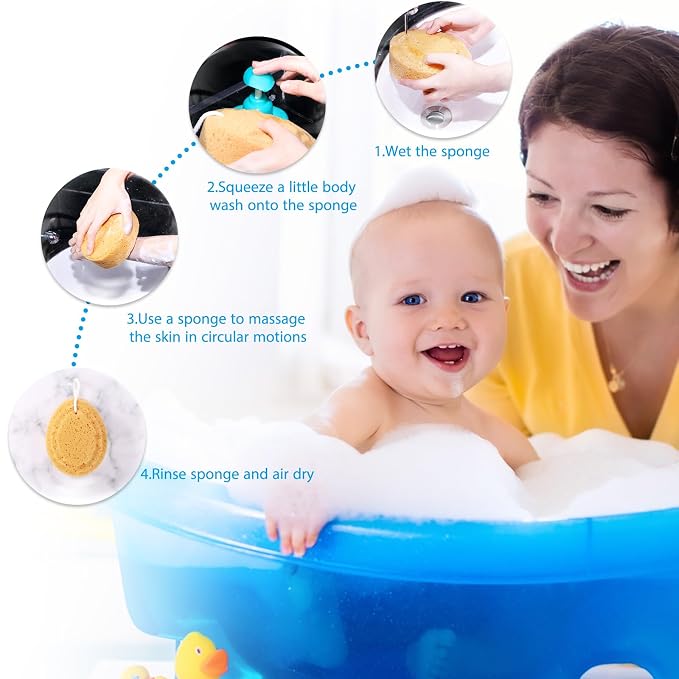 Boao 6 Pcs 5.5 Inch Foam Body Sponge for Bathing Soft and Deep Exfoliation Shower Sponge Body Scrubber for Adults Women Men Teenager Shower Cleaning Supplies