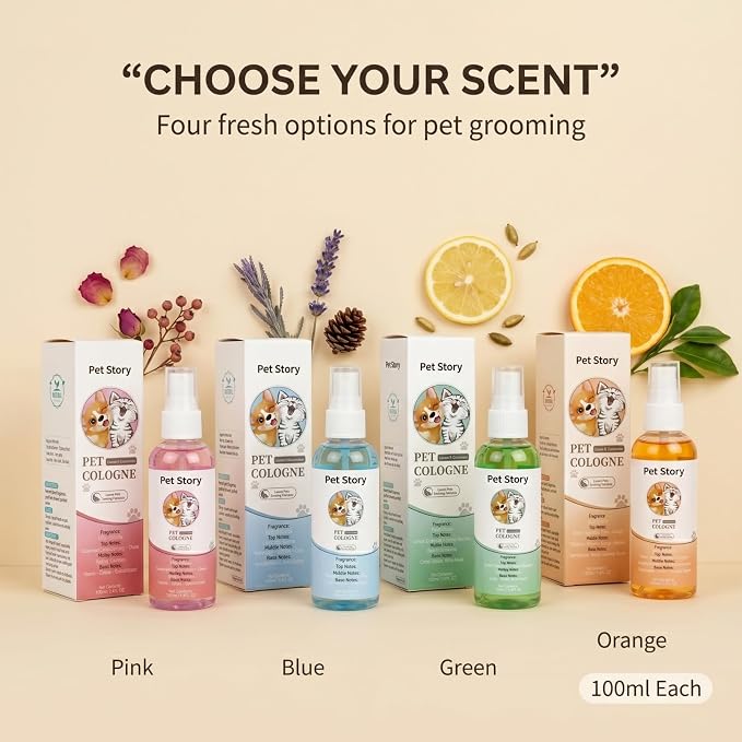Dog Cologne & Pet Perfume Spray- Deodorizing Dog Deodorant Spray & Odor Eliminator for Dogs & Cats - Infused with Aloe Vera & Castor Oil Grooming Mist, 3.38 fl oz