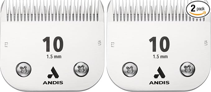 Andis – 64315, Ceramic Edge Detachable Pet Clipper Blade – Carbon-Infused Steel with Sharp Cutting Tech, Runs Cooler & Stays Sharper, Resists Rust & Heat, Size-10 - Fits AG, AGC & BDC Series, Chrome