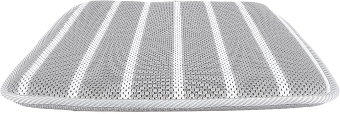 Shower Seats Cushion Soft 4D Mesh Fabric Breathable Shower Chair Pad Gray White Striped for Shower Benches Sitting