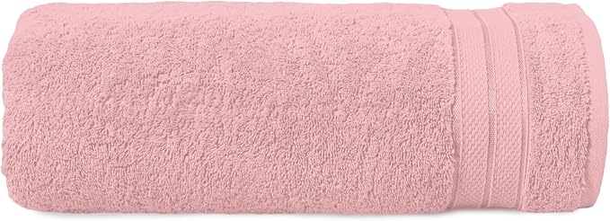 Elegant Comfort Three Line Popcorn Towel Set for Bathroom 35 x 70 inches, Premium Hotel Quality 1-Pack Jumbo Towels, 100% Turkish Cotton, Soft and Durable, Quick Dry and Highly Absorbent, Dusty Pink