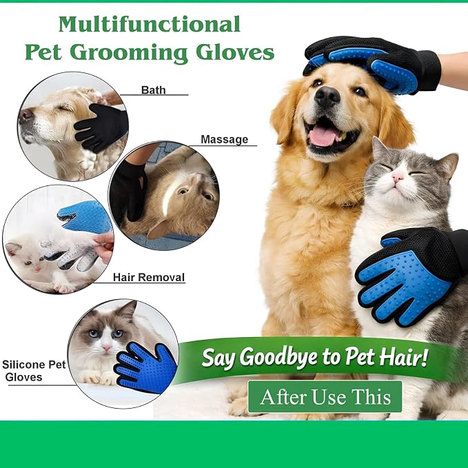 9PC Dog Grooming Kit for Bathing, Dog Paw Cleaner, Shampoo Dispenser Brush, Bath Scrubber & Massage Brush, Washing Gloves, Toothbrush Set, Complete Pet Bath Supplies for Dogs & Cats