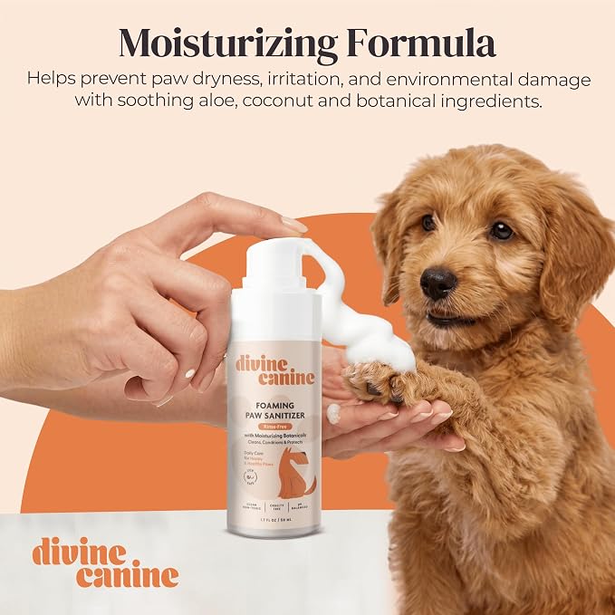 Foam Dog Paw Cleaner - No-Rinse Waterless Wash - 1.7 Fl Oz