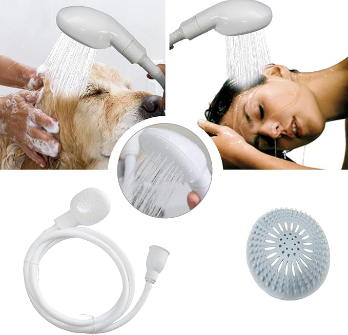 2m/6.56Ft Sink Hose Sprayer,Shampoo Sprayer Handheld Hose Shower Head Spray Hose with Hair Catcher Drain Strainers for Bathing Baby,Pets Shower,Washing Hair,Rinsing Vegetables,Utility Sink
