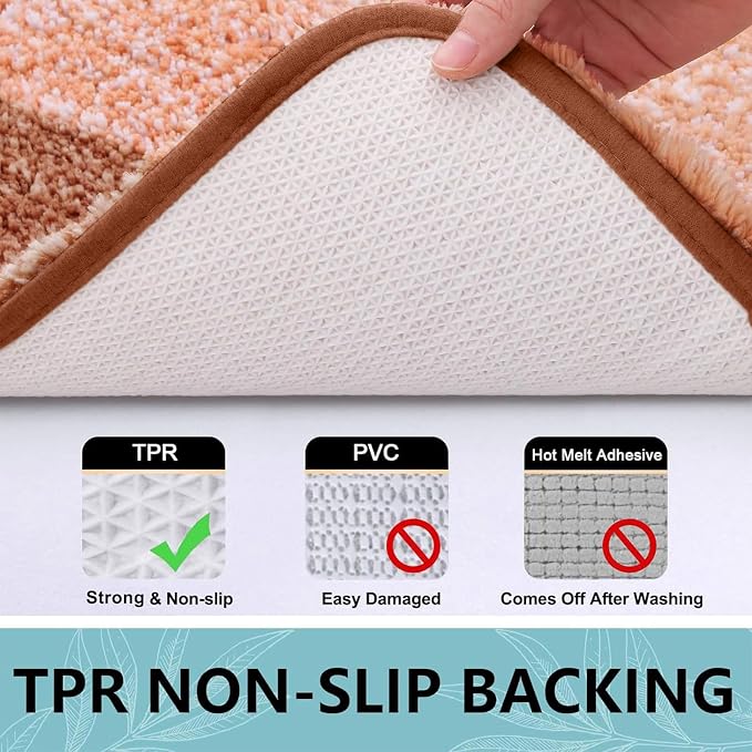 Arotive Microfiber Bathroom Rugs, Shaggy Soft and Absorbent Bath Rug, Thick Plush Machine Washable Dry Bath Mats for Bathroom, Tub and Shower, 70x24, Orange, Rectangular
