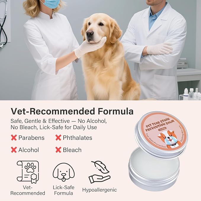 Angel Eyes Tear Stain Remover for Dogs, Tear Stain Remover Balm for Dogs & Cats with Pro Powder Brush – Natural Safe Gently Removes Eye Gunk & Stains – Great for White Dogs, Daily Eye Cleaning (2 PCS)