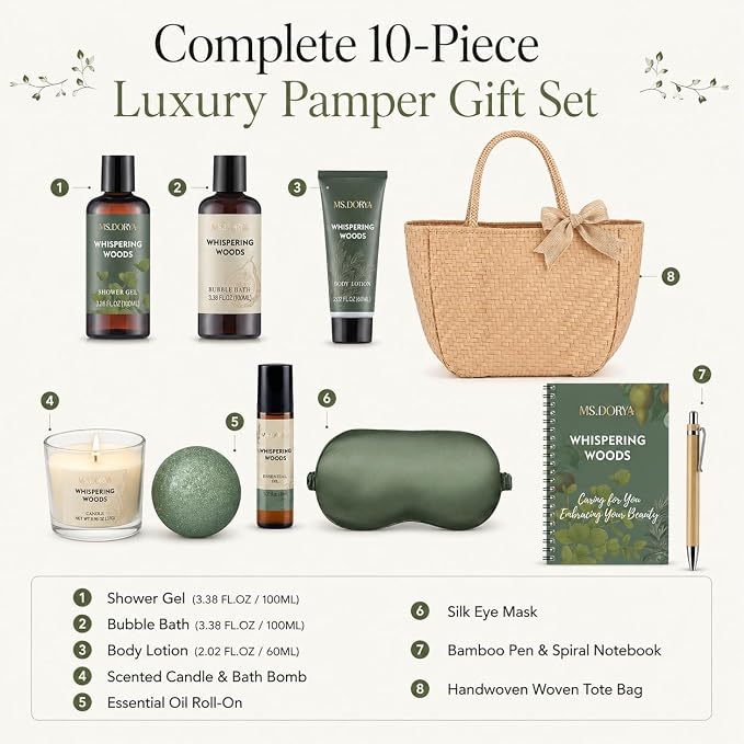 Birthday Spa Gift Baskets for Her Skin Care Kit for Women 10 Pcs | Home Skin Care Sets, Anniversary Gift, Birthday Day Gift for Her