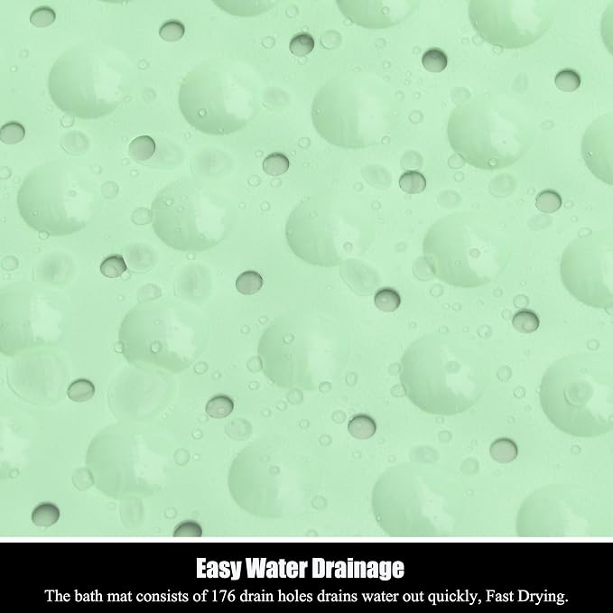 Bathtub and Shower Mats, 28 x 15 Inch Non-Slip Bath Mat, Machine Washable Bath Tub Mat with Suction Cups & Drain Holes for Bathroom, Beige