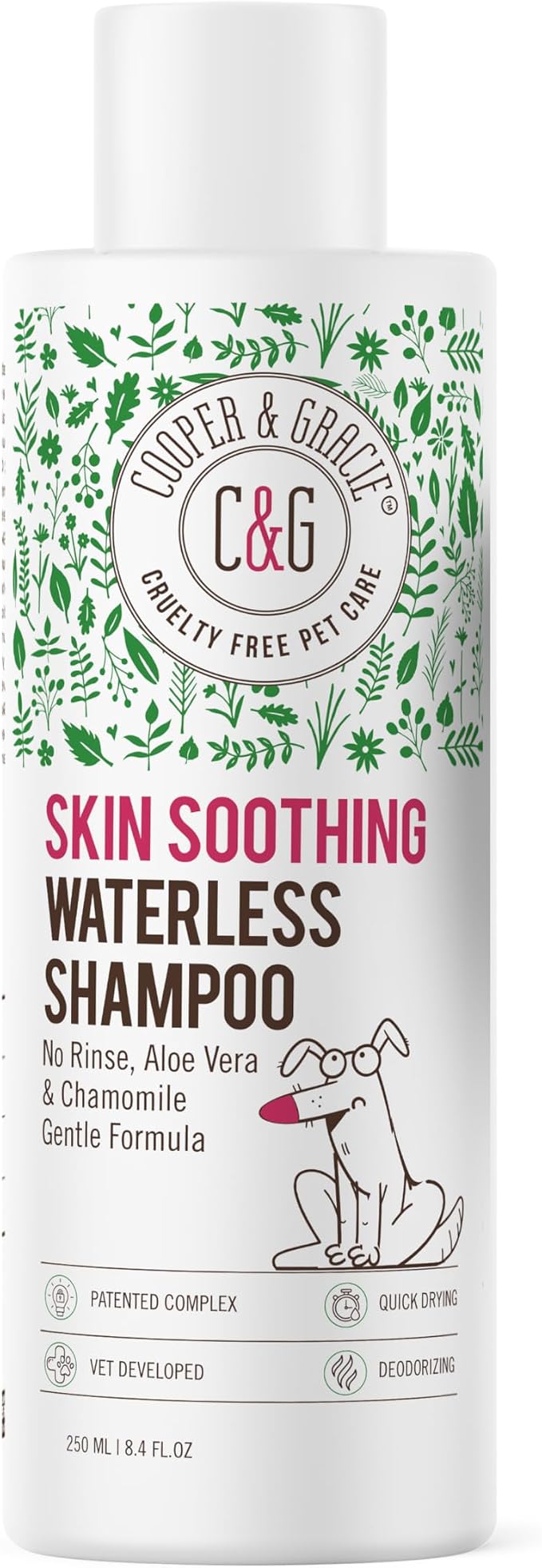 Skin Soothing Waterless Shampoo - No Rinse, Aloe Vera & Chamomile Gentle Formula