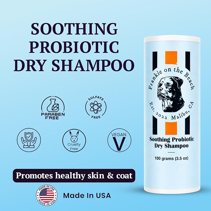 Dog Soothing Dry Shampoo with Probiotics, Helps Refresh Coat Between Baths