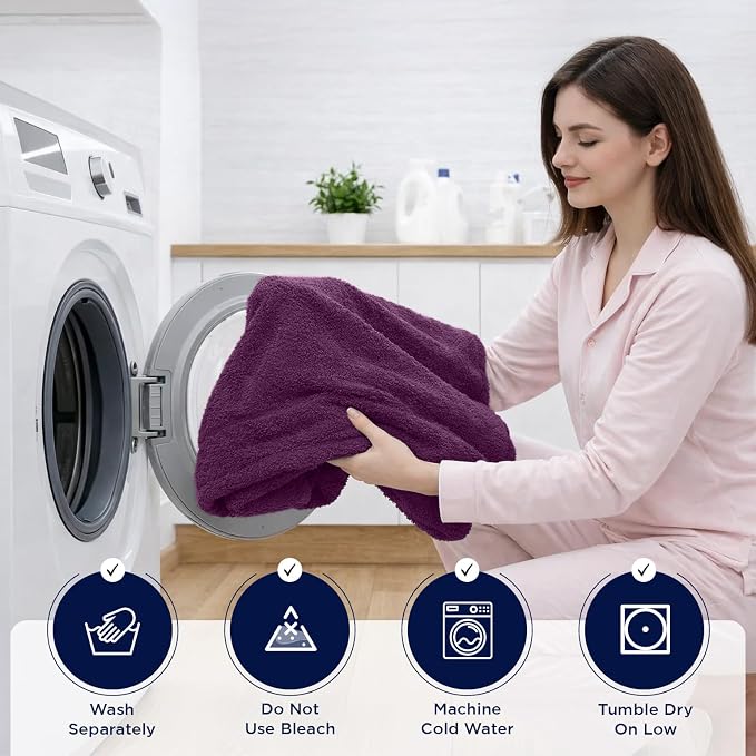 DAN RIVER Pack of 1 Bath Sheet 40x80 Inches, Oversized Quick Dry Towel, Soft Luxury Towels for Bathroom - Purple Passion