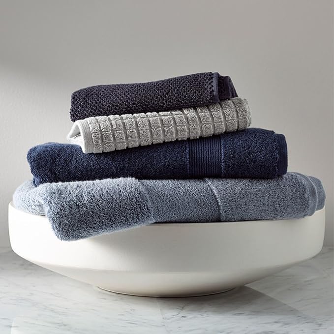 Organic Cotton Textured Towels - Charcoal - 2 Bath Towels