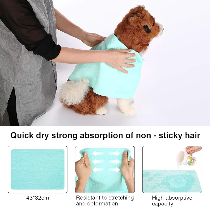 Ownpets Pet Hair Dryer, 2 in 1 Quiet Portable Pet Grooming Blower with Slicker Brush, Adjustable Temperature & Fast-Drying Towel, Home Pet Care for Dogs, Cats & Other Coated Breed
