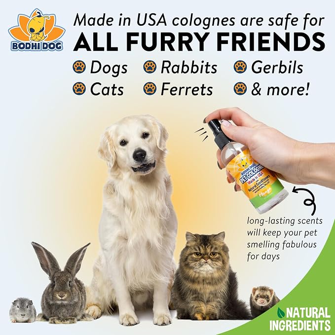 Bodhi Dog Premium Dog Cologne - Deodorizing Dog Perfume & Conditioner for Dogs & Cats - Natural Long Lasting Spray - Keeps Pets Fresh All Day - Gentle & Safe Formula, Made in USA (Mango 4 Fl Oz)