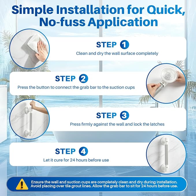 Shower Grab Bars for Wall 2 Pack 15.7 Inch, Bathroom Grab Bar, Anti-Slip Grab Bars for Bathtubs and Showers, Handicap Shower Grab Bar for Seniors Elderly, Safety Shower Handles for Bathroom