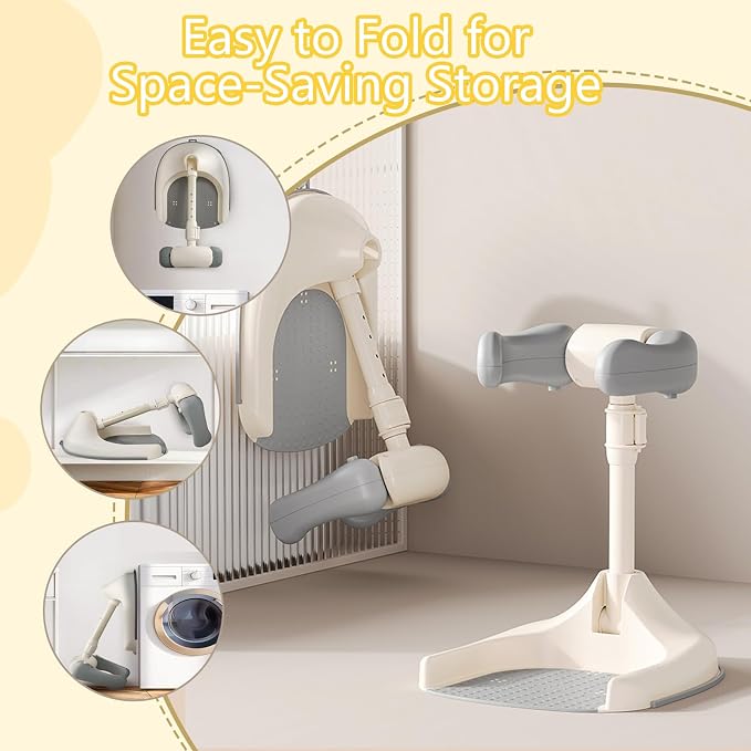 Baby Shower Stand for Bathing Adjustable Toddler Shower Tower with Backrest, Anti-Slip Base & Shower Head Holder, Infant Bath Support Seat for 6-60 Months, Easy Install & Drain