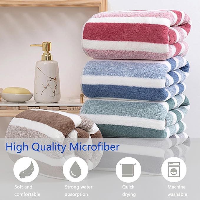 Quick-Drying Dog Bathrobe - Striped Super Absorbent Pet Towel Robe with Adjustable Belly Band,1-Piece Design,Super-Soft Fast-Drying Fabric,for Small Medium Large Dogs Post-Bath Grooming (Red,XXXL)