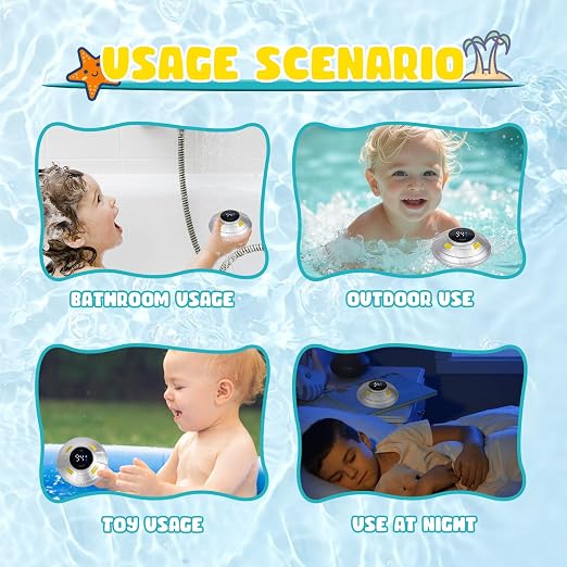 Baby Bath Thermometer - Digital Floating Water Thermometer with LED Display & Color Temperature Alerts, Rechargeable Bath Toy for Infant Bathtub Safety, Newborn Bath Essentials Gift