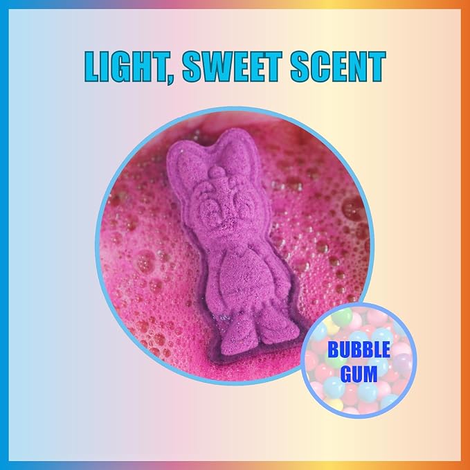 Mickey Minnie and Friends Bubblegum Scented Bath Bombs - Ages 3+ Character Molded Bath Bombs – Fun & Bright Colors by Townley Girl