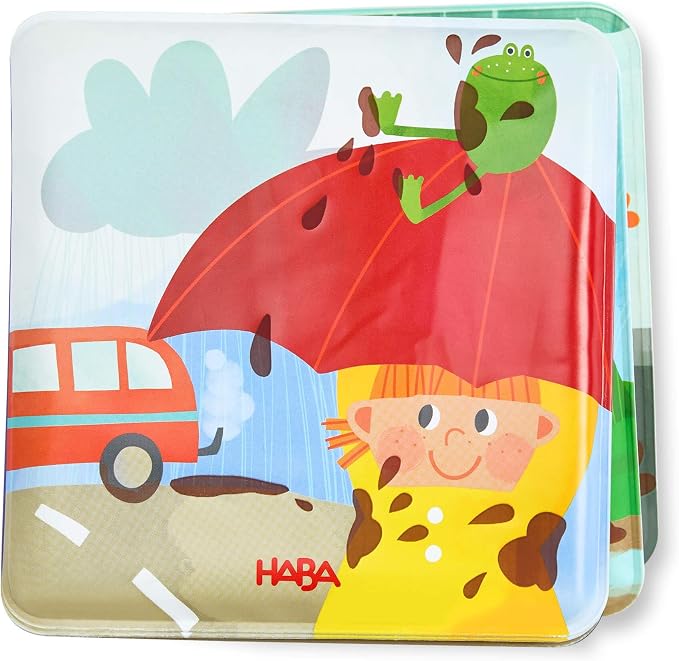 HABA Magic Muddy Day Color Changing Bath Book for Toddlers & Babies – Interactive Farm Bath Toy with Water Reveal Pages for Sensory Play & Early Learning