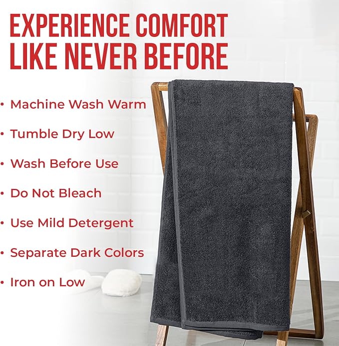RIVERSIDE Pack of 1 Jumbo Bath Sheet 40 x 80 Inches 100% Cotton Oversized Bath Towel for bathroom, Extra Large & Lightweight, Soft & Absorbent, Quick Dry, Perfect to Wrap Yourself in - (Charcoal Gray)